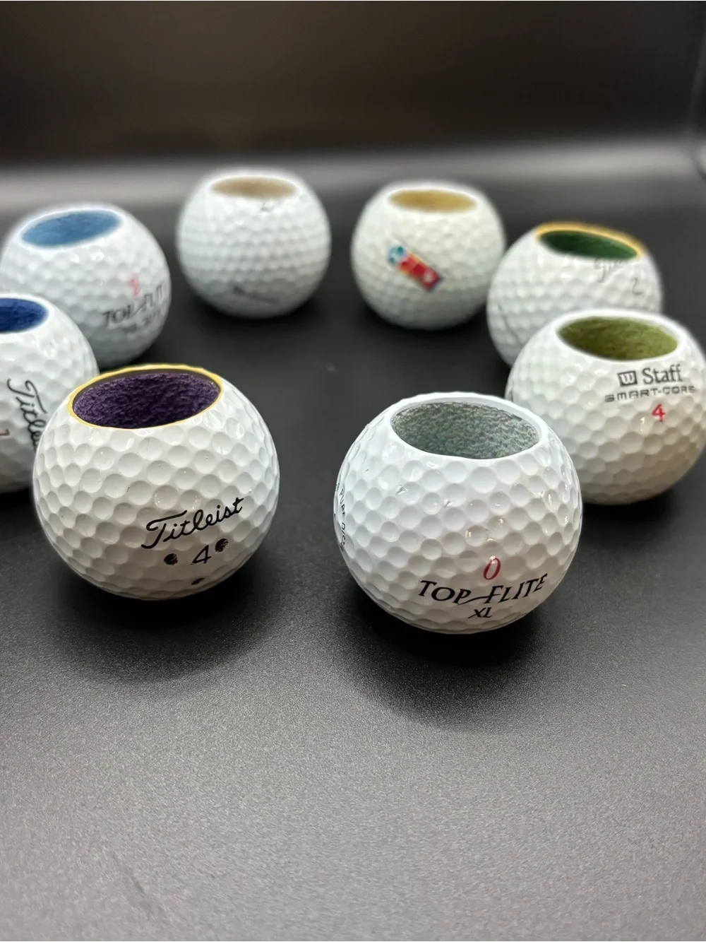 Handmade Golf Ball Napkin Rings – Set of 8 (Titleist, Top-Flite, Wilson Staff)
